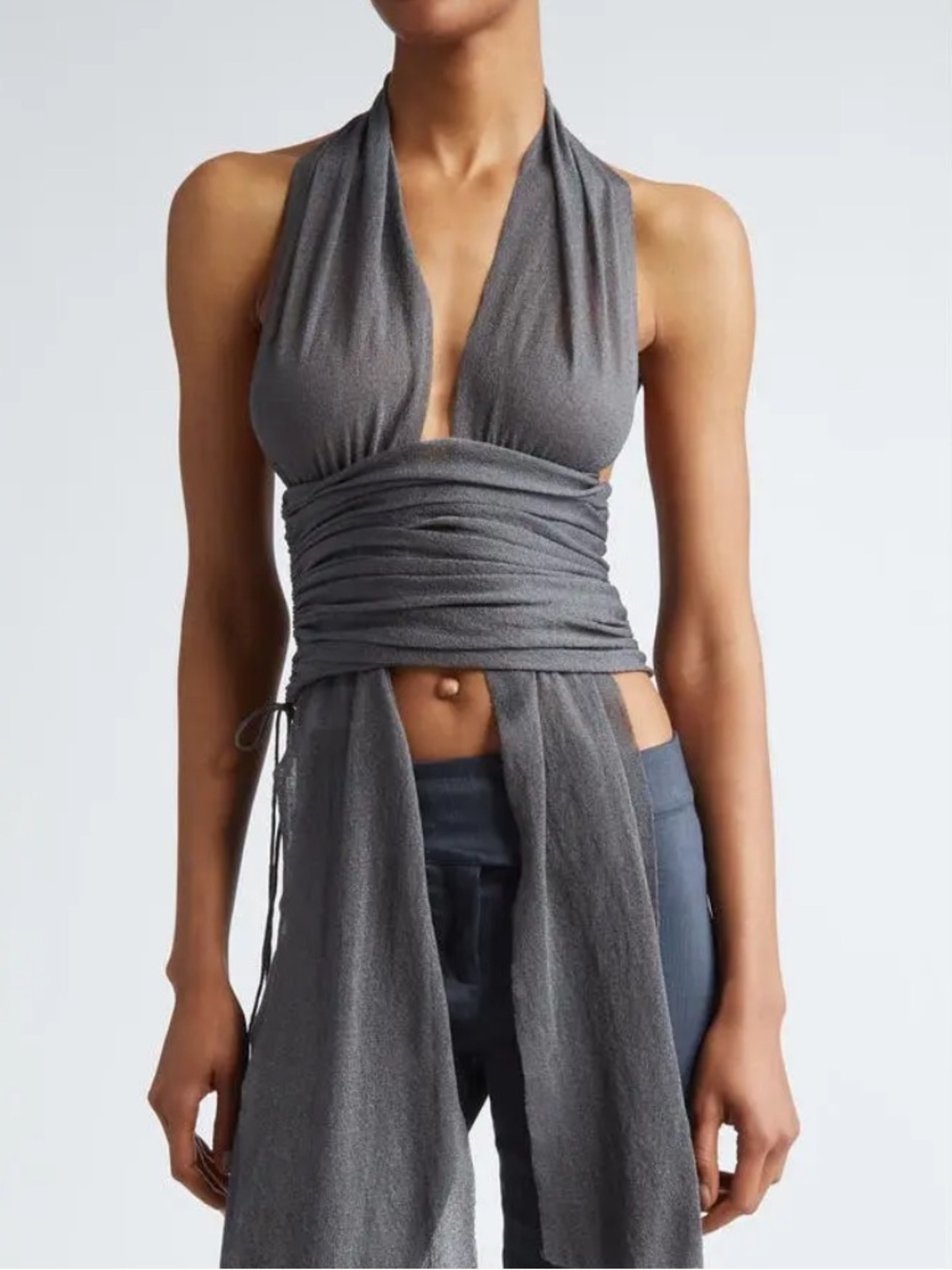 PALOMA WOOL Rotonda Sheer Halter Top $246